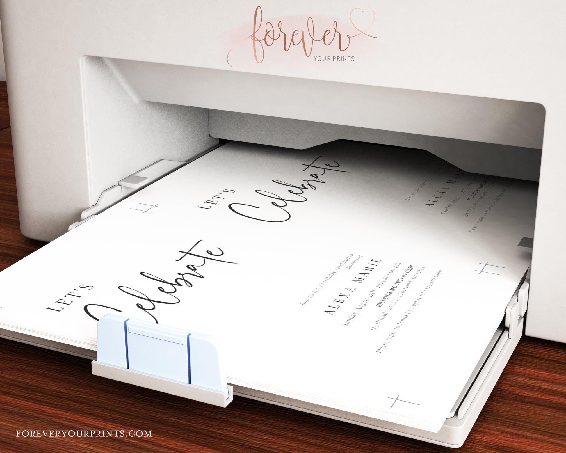 Minimalist Birthday Invitation | www.foreveryourprints.com