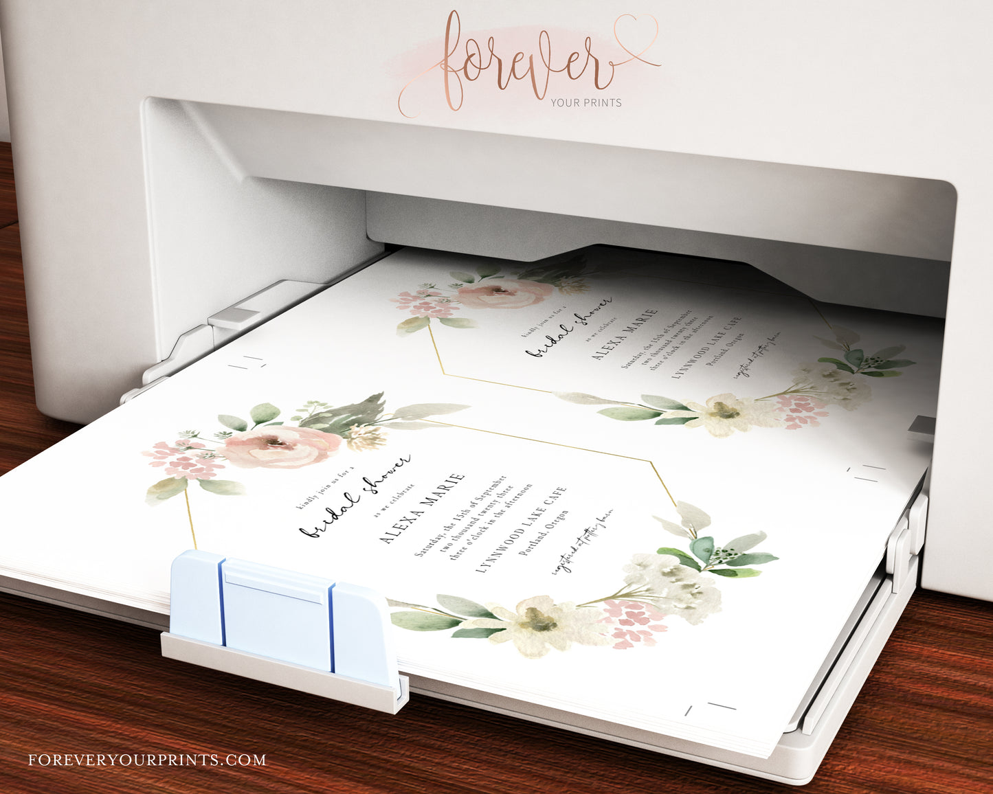 Floral Bridal Shower Invitation | www.foreveryourprints.com
