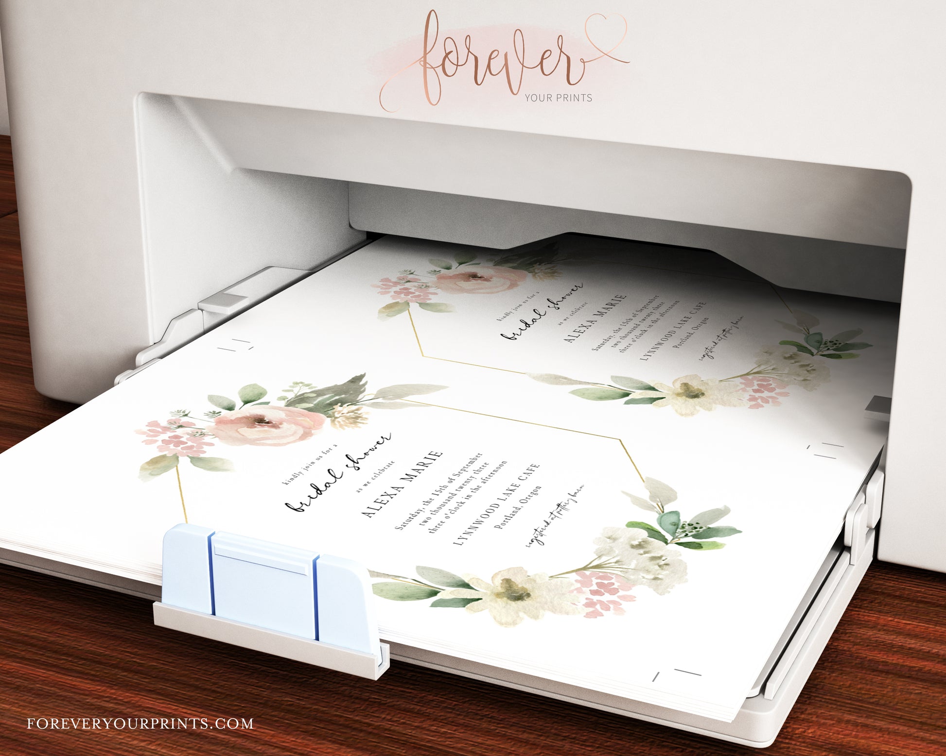 Floral Bridal Shower Invitation | www.foreveryourprints.com