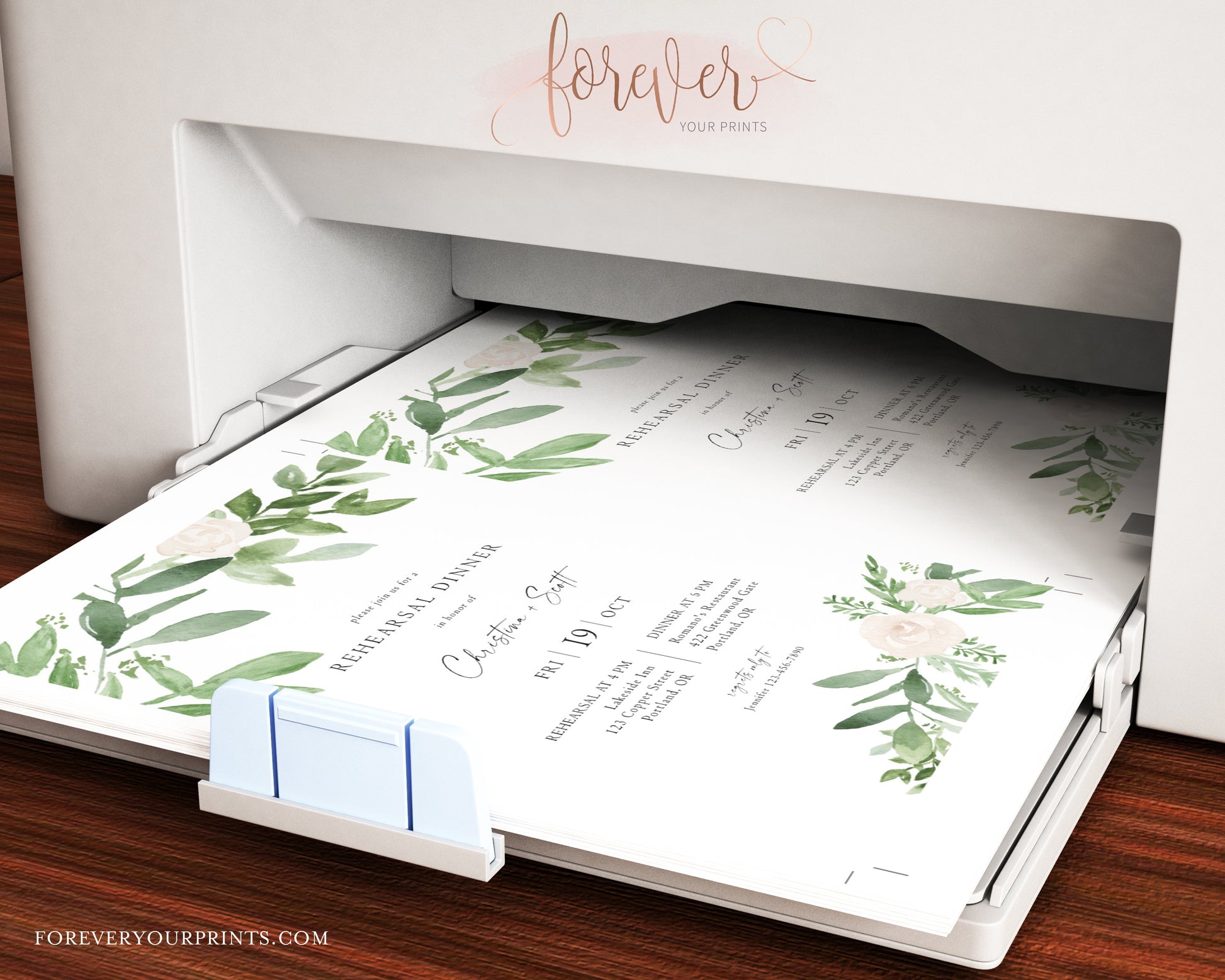 Greenery Rehearsal Dinner Invitation | www.foreveryourprints.com