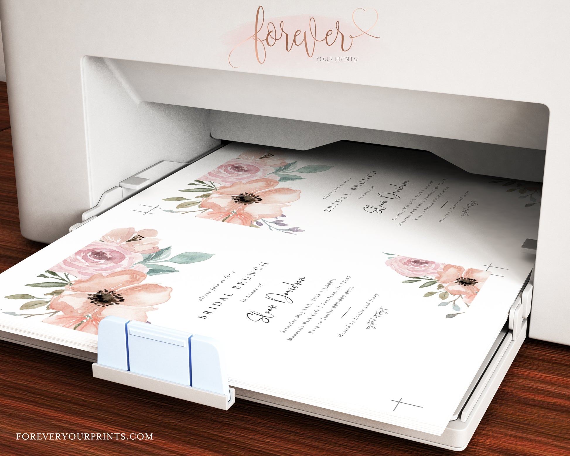 Floral Bridal Brunch Invitation | www.foreveryourprints.com