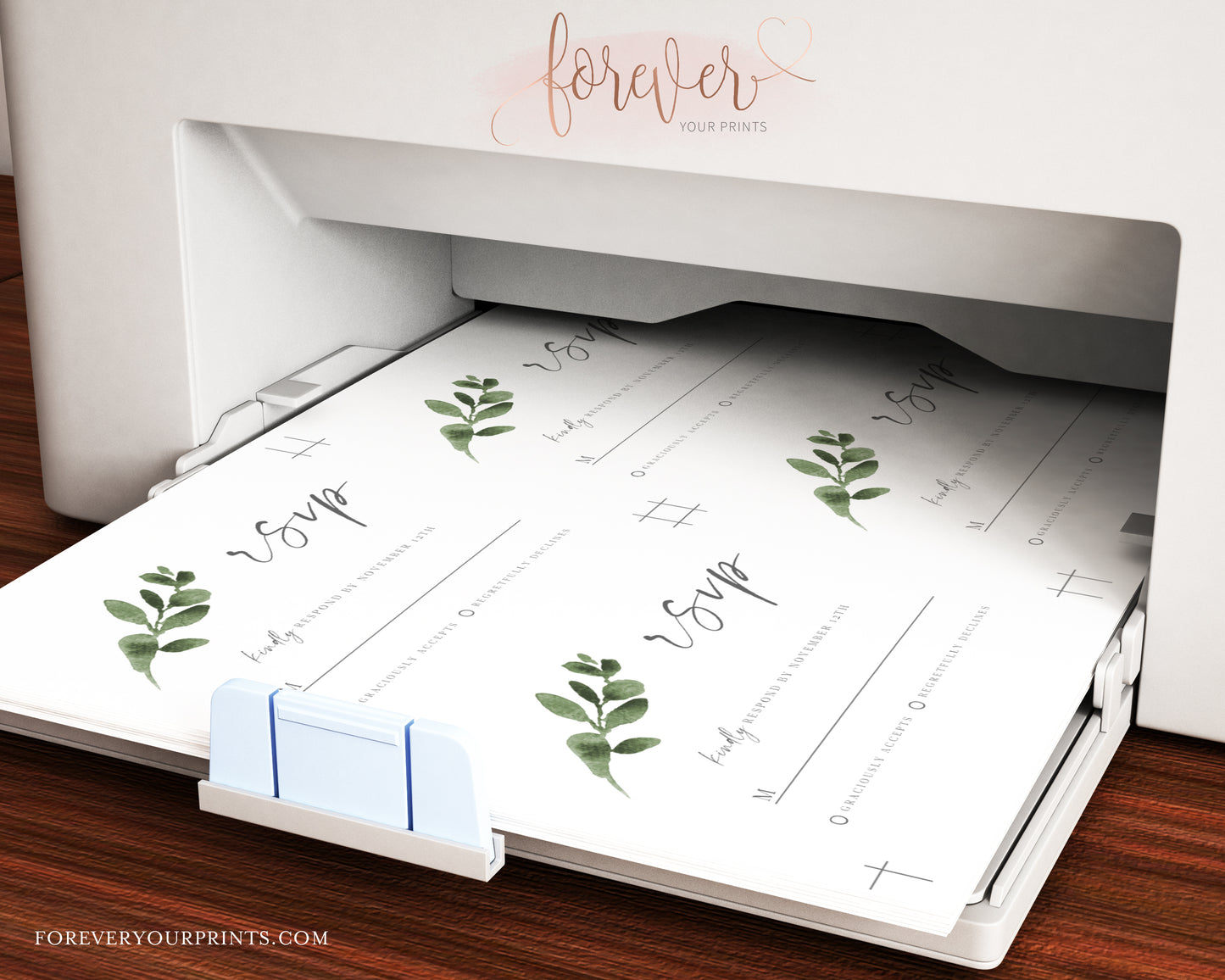 Greenery Wedding RSVP Reply Card | www.foreveryourprints.com