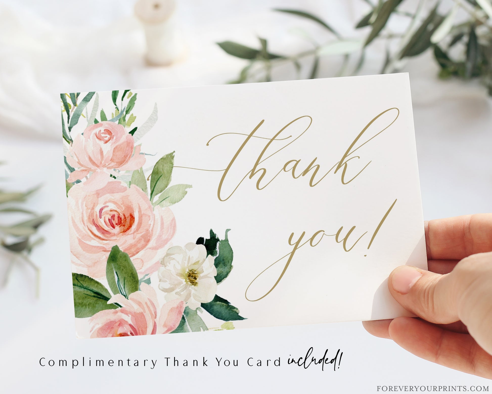 Complimentary Floral Thank You Card | www.foreveryourprints.com