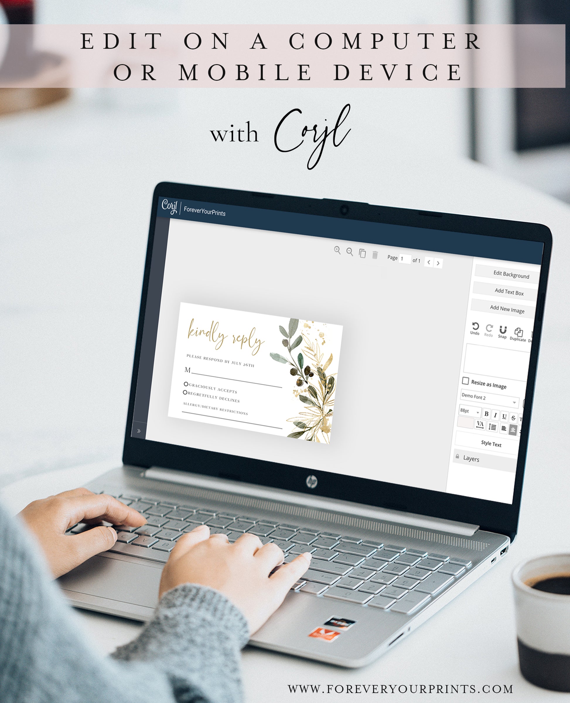 Eucalyptus Wedding RSVP Reply Card | www.foreveryourprints.com