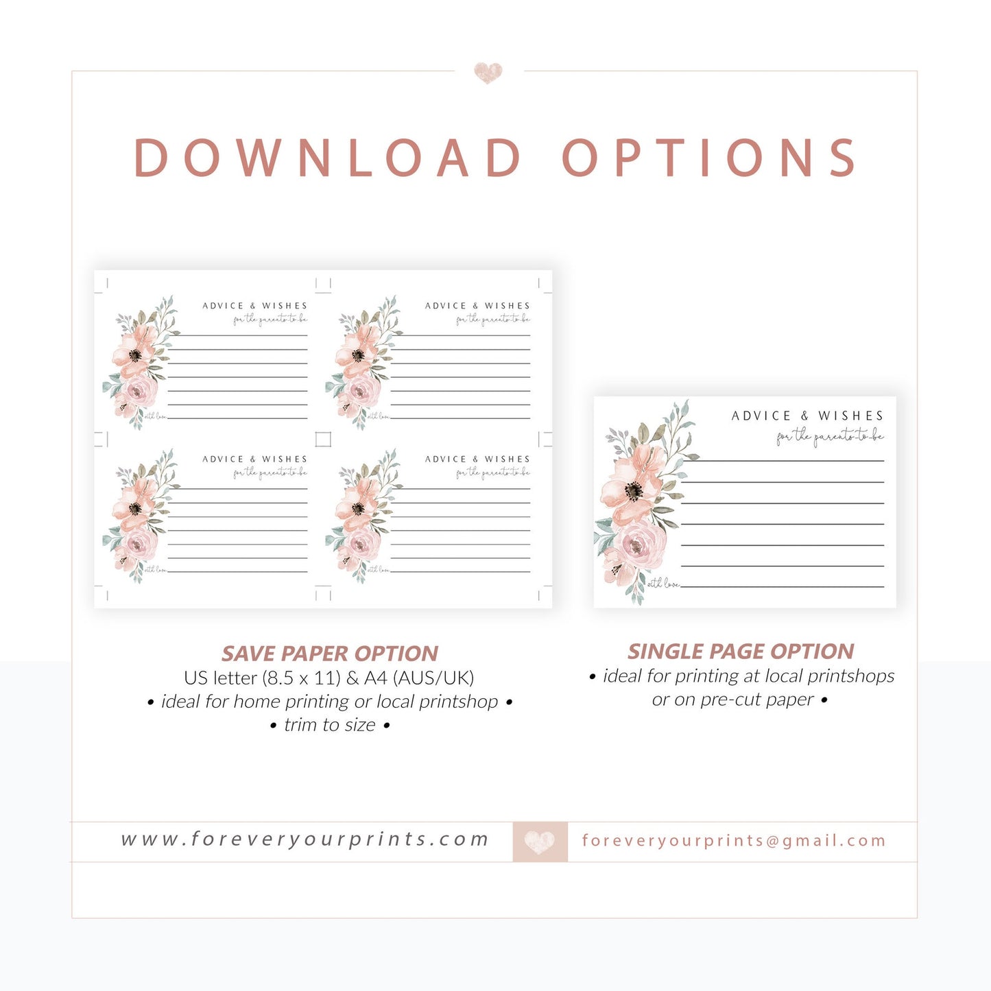 Floral Advice for Baby Card | www.foreveryourprints.com