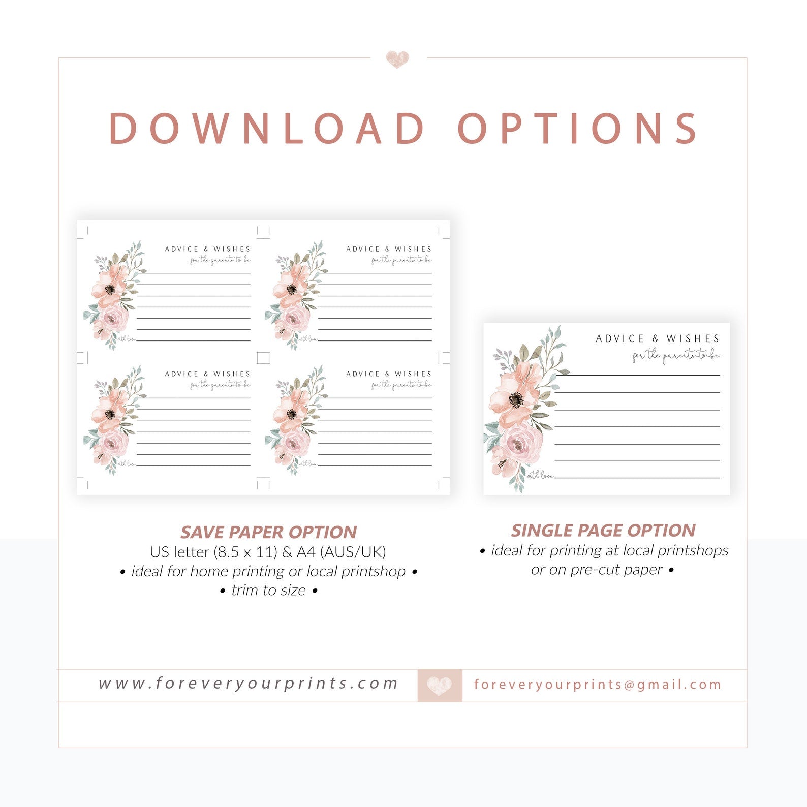 Floral Advice for Baby Card | www.foreveryourprints.com