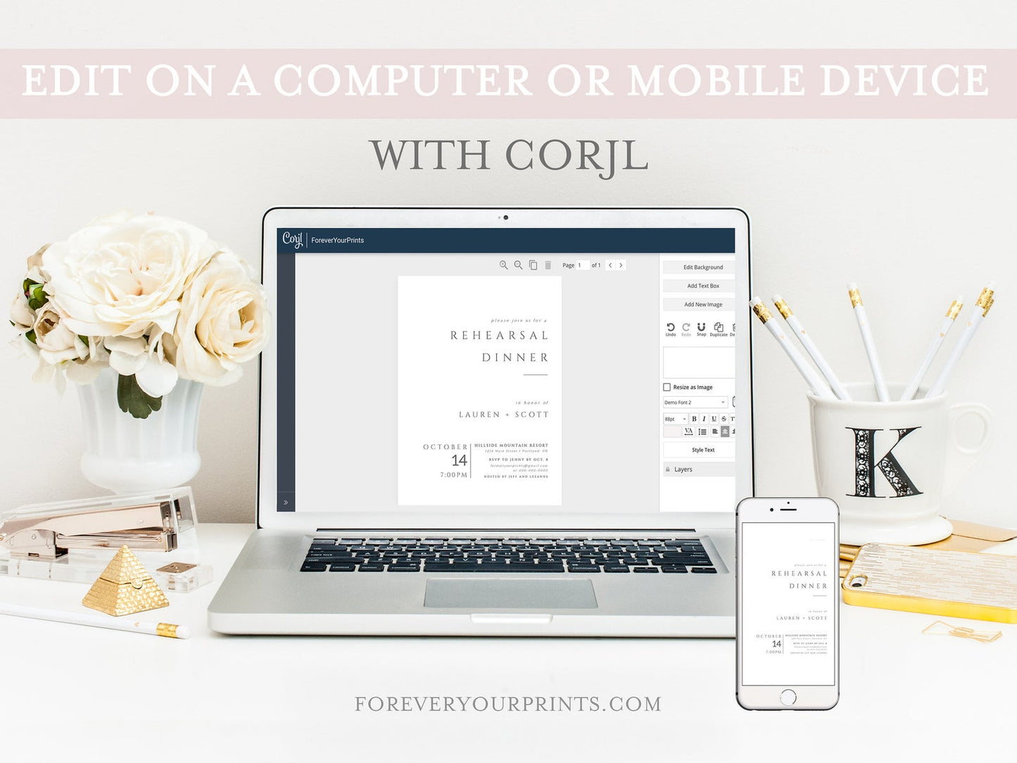 Minimalist Rehearsal Dinner Invitation | www.foreveryourprints.com