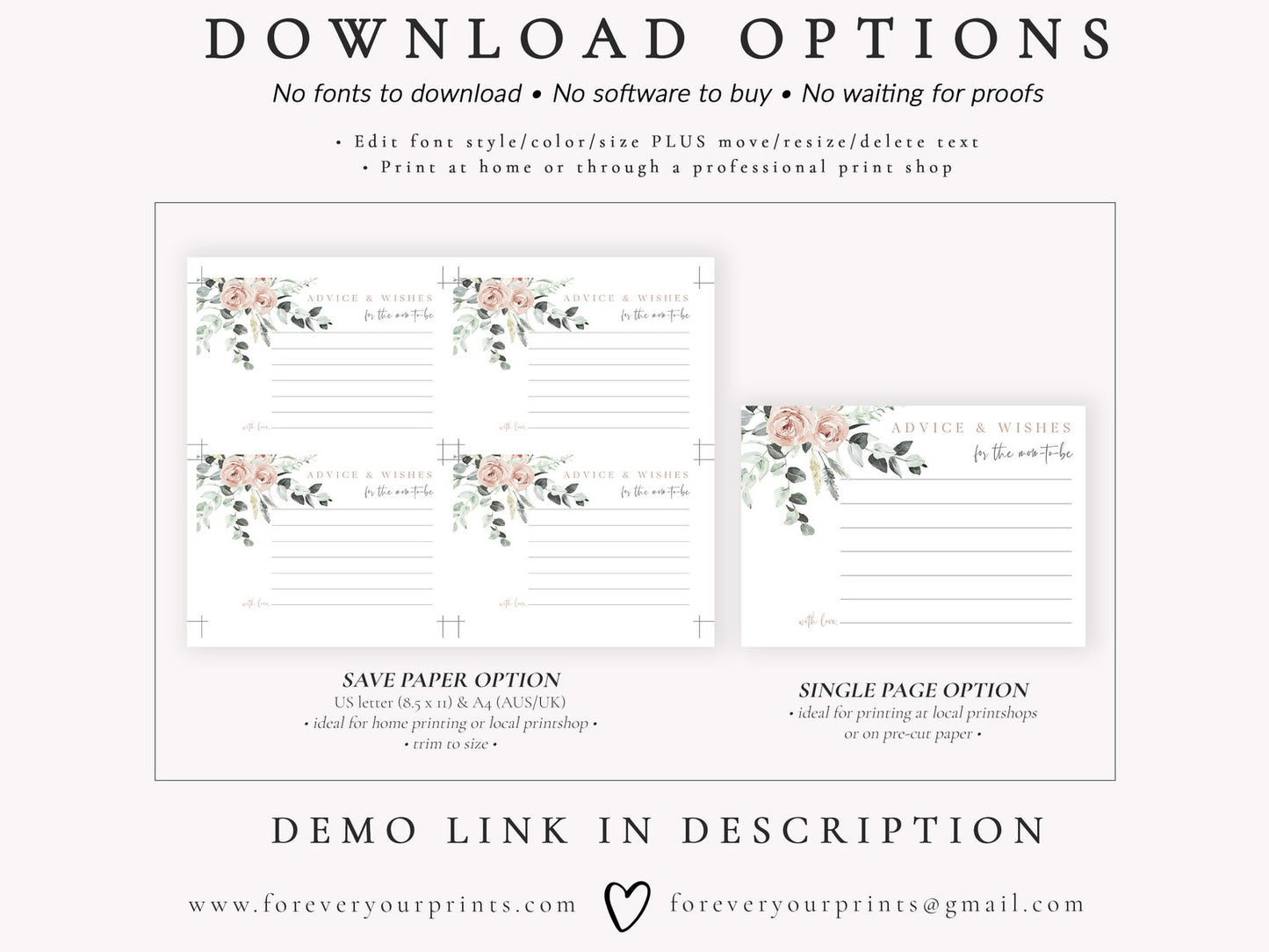 Floral Advice for Baby Card | www.foreveryourprints.com