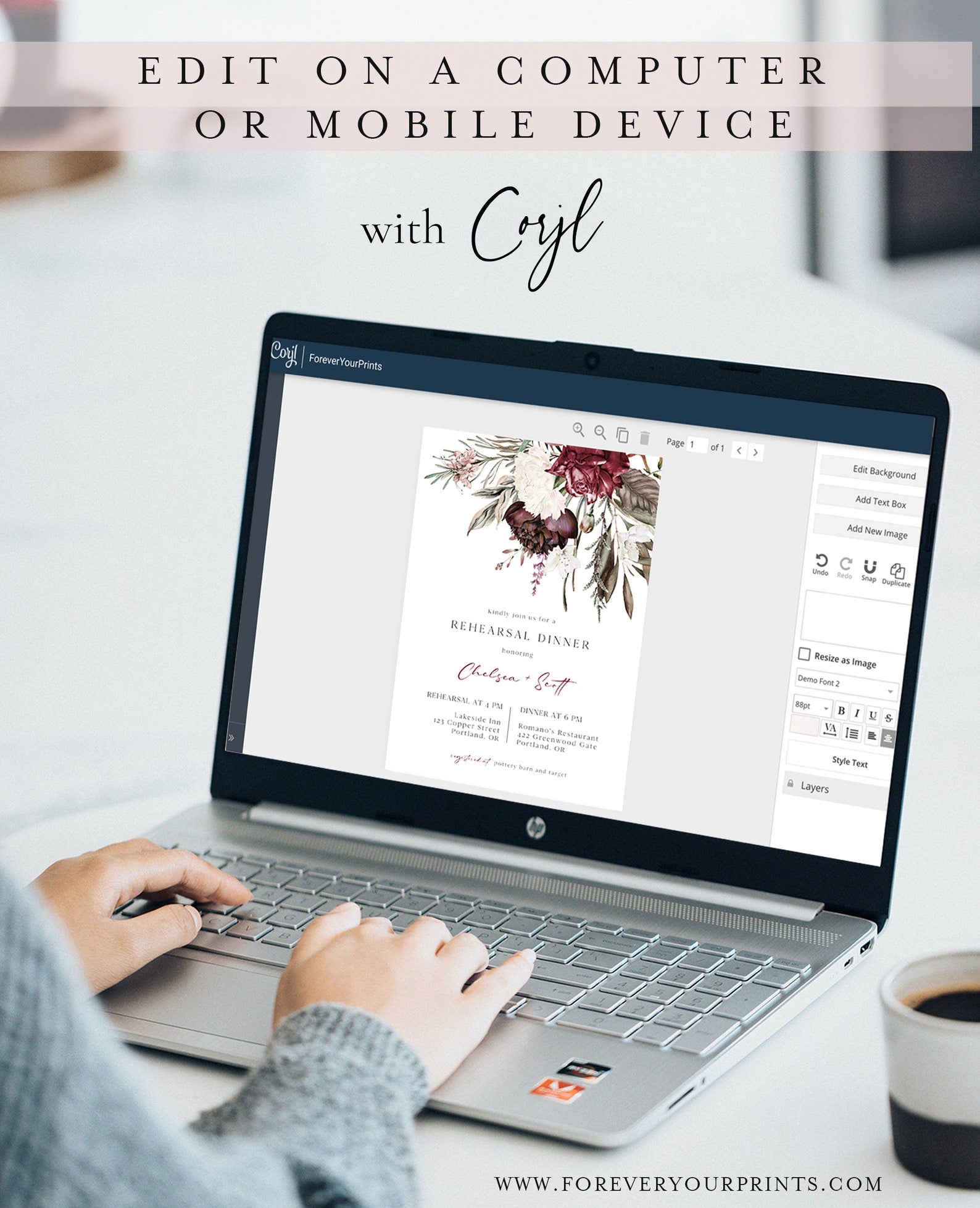 Pampas Rehearsal Dinner Invitation | www.foreveryourprints.com