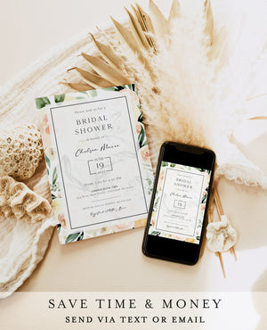 Floral Greenery Bridal Invitation | www.foreveryourprints.com