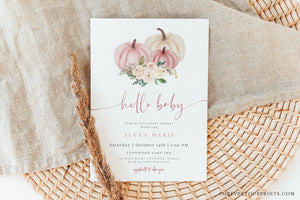 Pumpkin Baby Shower Invitation | www.foreveryourprints.com