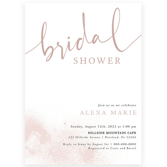 Blush Bridal Shower Invitation | www.foreveryourprints.com